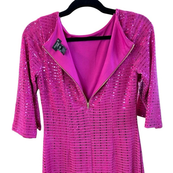 Alexa B. Nites Women's Pink Sparkly Dress Size 4 Boat Neck - Picture 4 of 6